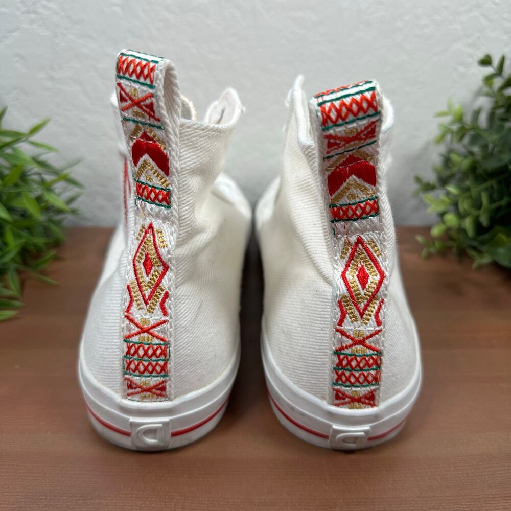 Desigual Women's Casual Heart White High Top Sneakers Size 10 - Picture 7 of 10